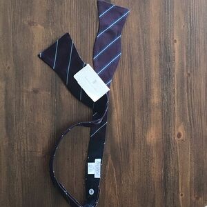 Brunello Cucinelli Dark Purple and Blue Striped Bow Tie